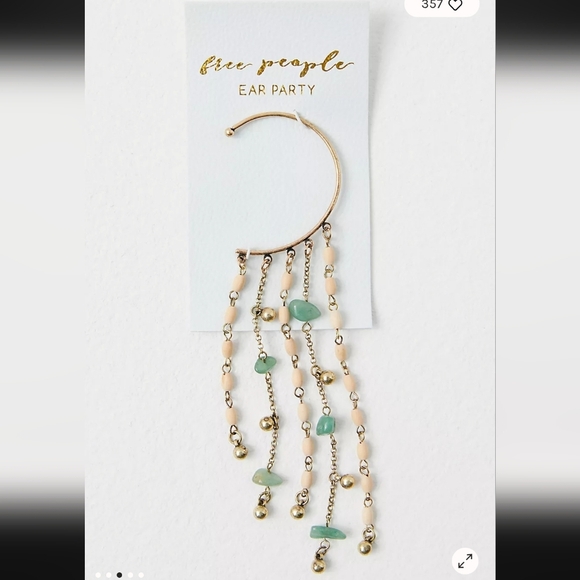 NWT - Free People, Distractions Ear Party, Gold/Jade/Neutral -$30 - Picture 2 of 7
